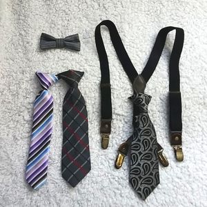 Boy's Toddler bundle Bundle of Suspenders and ties.
